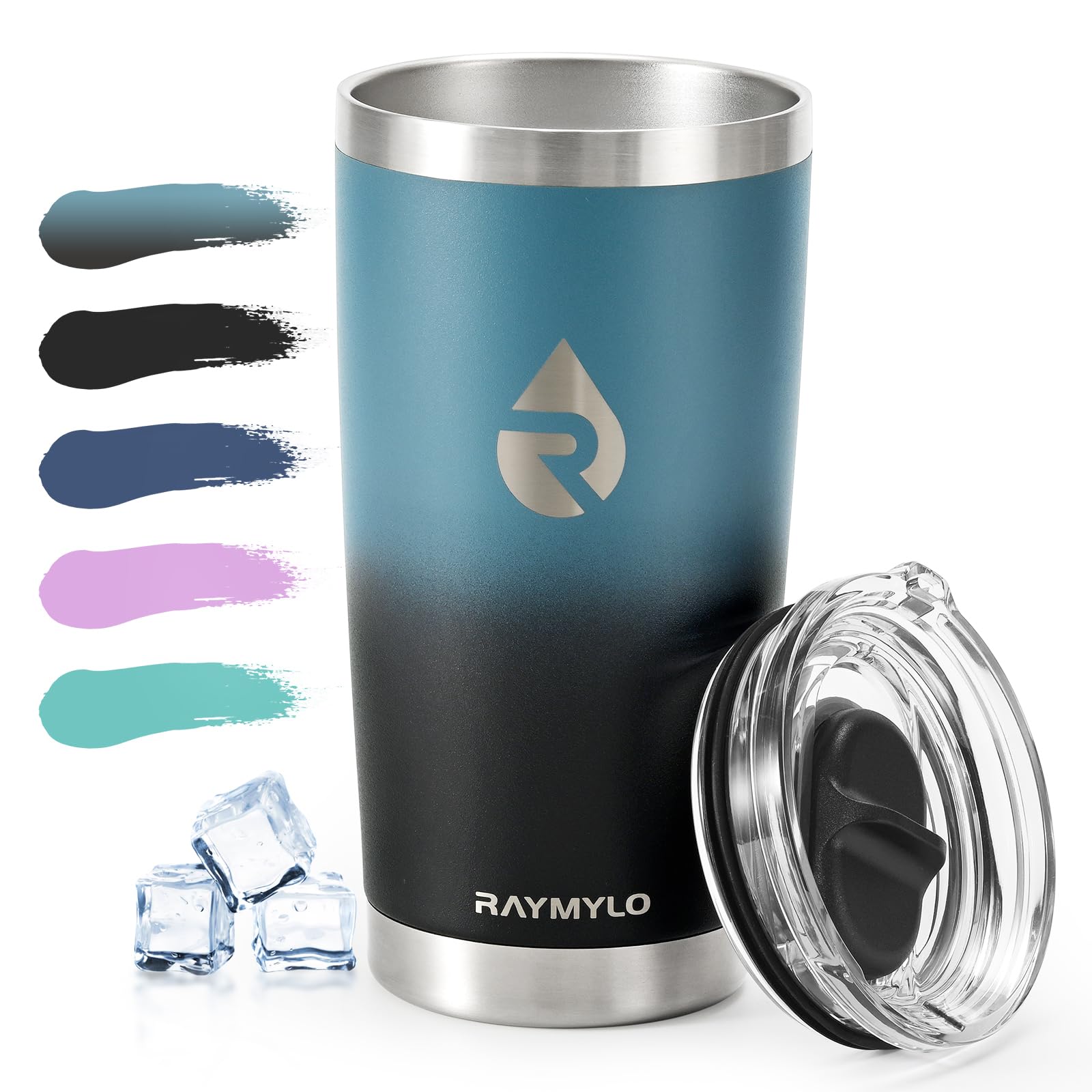 RAYMYLO travel mug in Indigo/Black with a full view for daily use