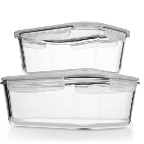 Razab 2700ml glass container with airtight lid for meal prep and freshness.
