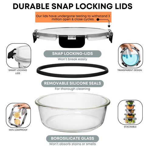 Razab 185ml rectangular glass container with lid, perfect for dips or small snacks.