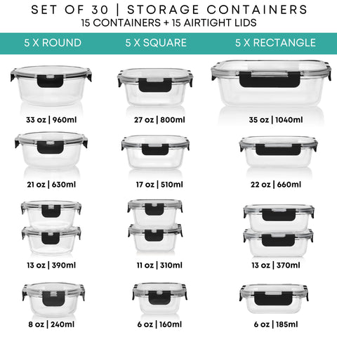Razab 660ml rectangular glass container with lid, great for daily lunches and portion control.