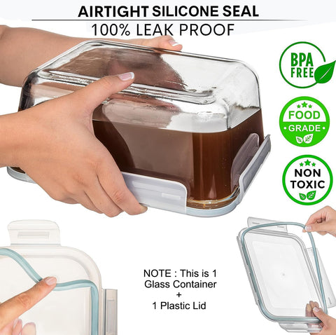 Razab 3300ml square glass container ready for oven-bake meals