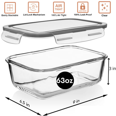 Razab airtight silicone-sealed lid provides leak-proof storage.