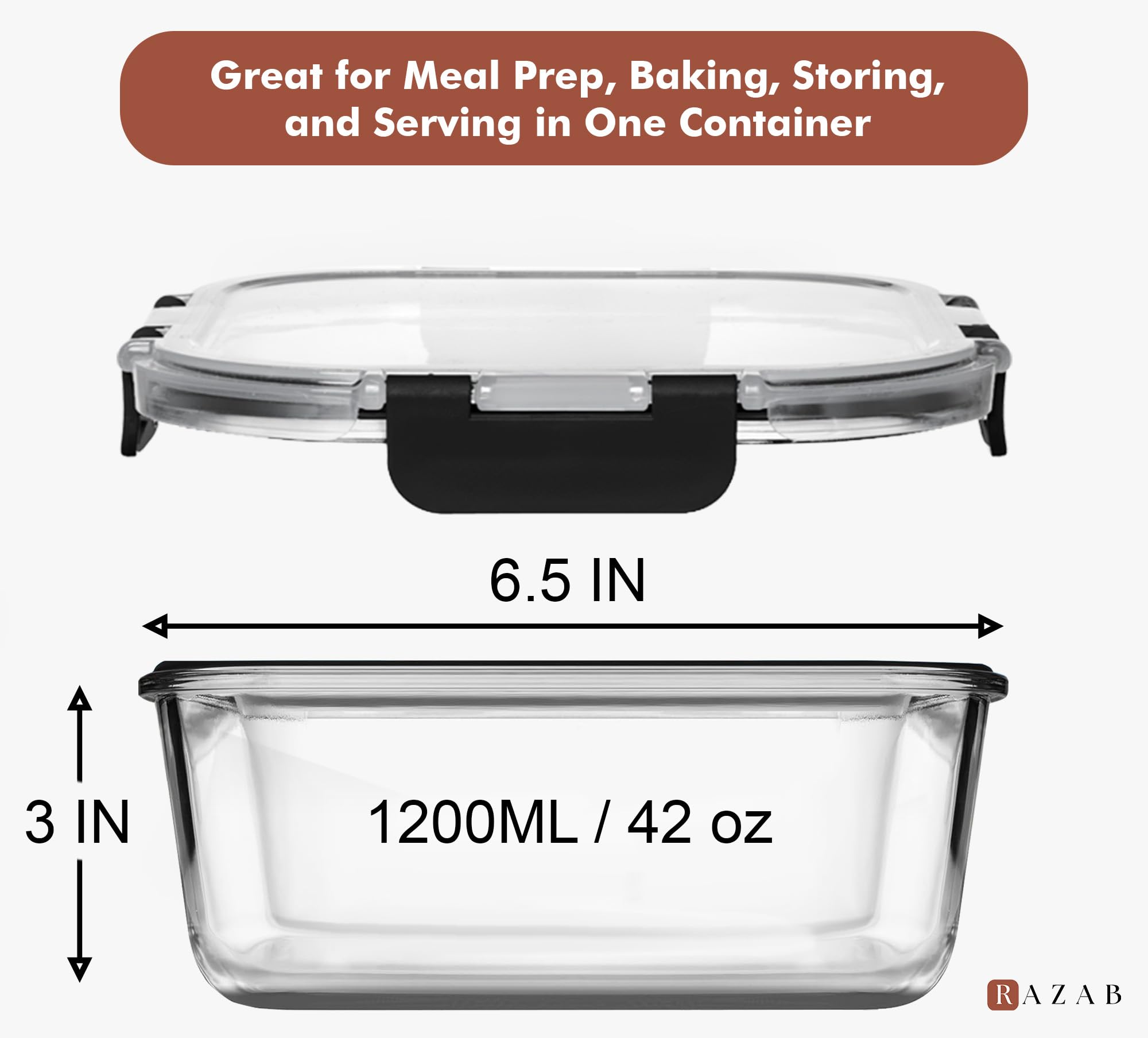 Razab airtight silicone lids closeup showing leakproof seal for fresh leftovers.
