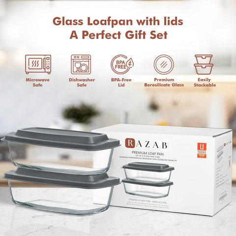 Razab glass loaf pan is dishwasher safe for easy cleanup after baking.