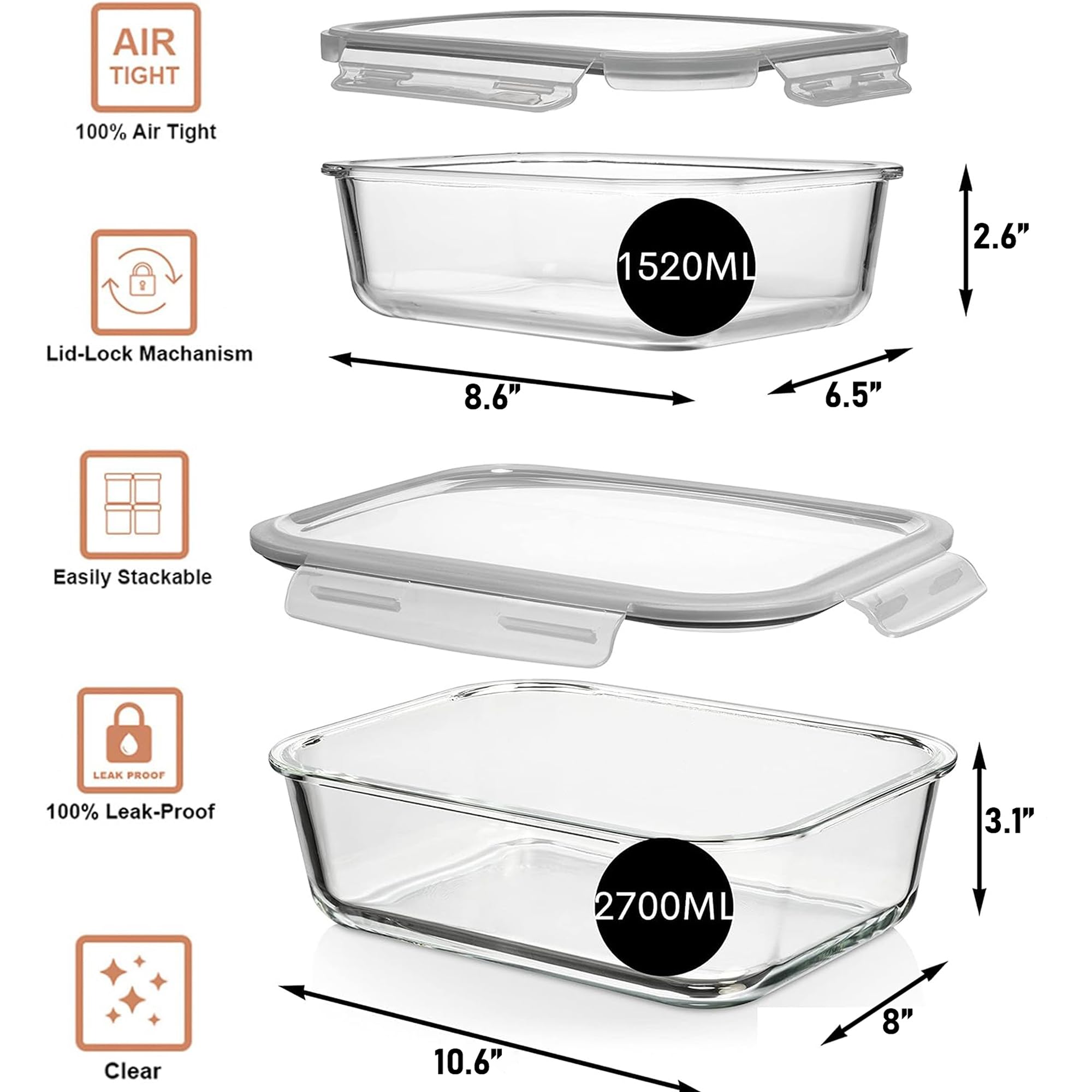 Razab borosilicate glass construction close-up showing clarity and durability.