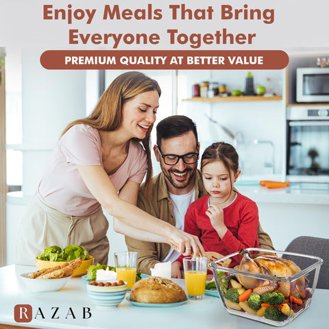 Razab meal-prep glass storage container supports weekly planning.
