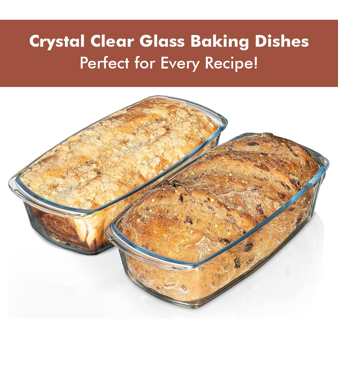 Razab multiuse loaf pan suitable for baking, freezing, and serving meals.