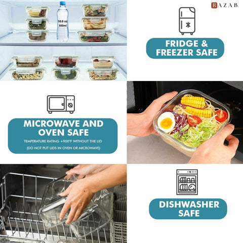Razab oven-safe glass containers tolerate high heat without lids in the oven.