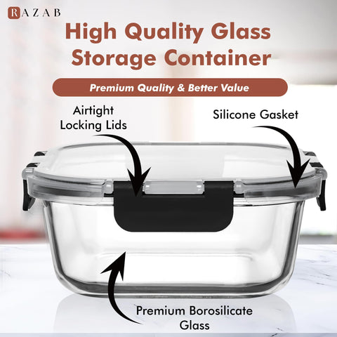 Razab oven-safe glass without lids for oven-to-table use.