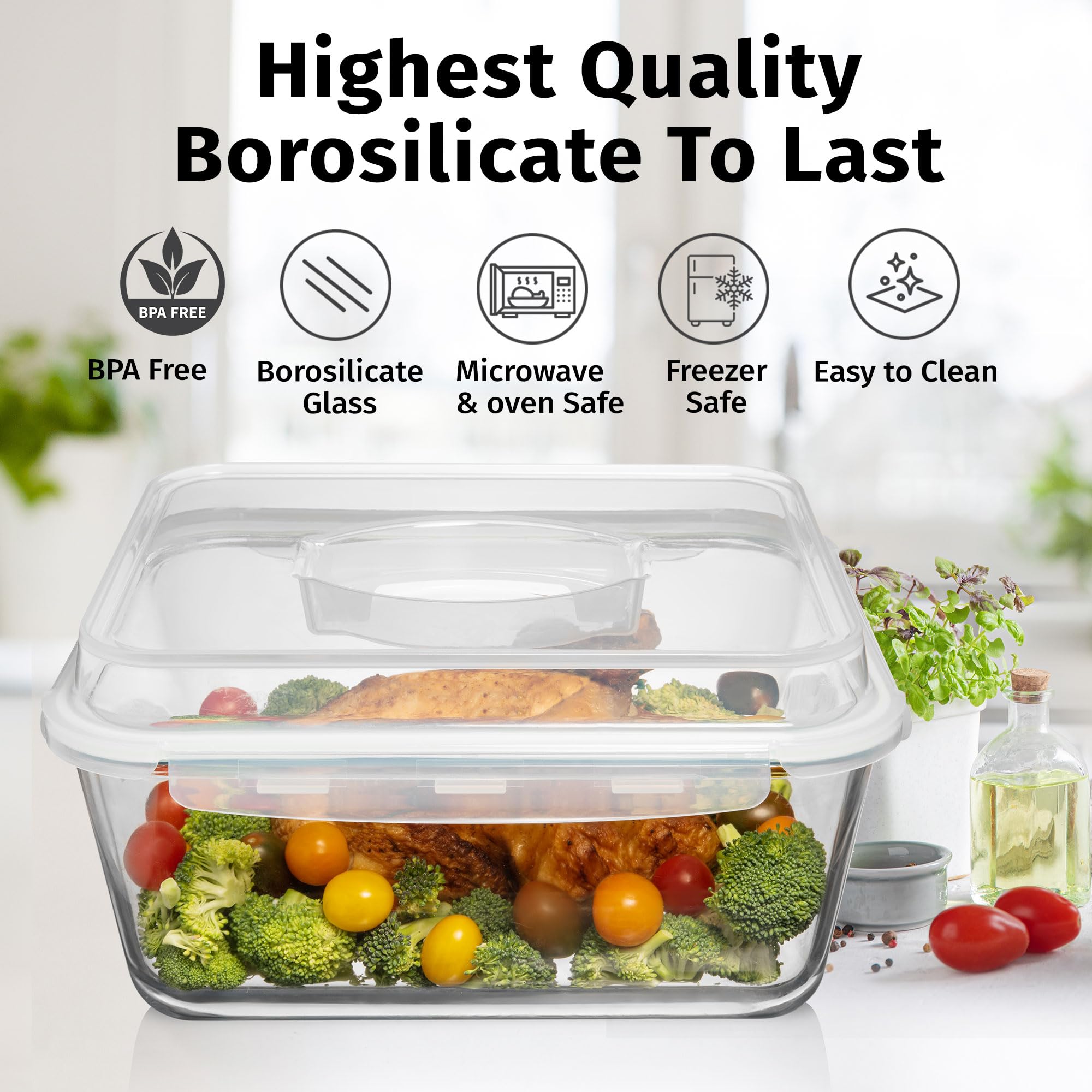 Razab glass container safe in fridge, freezer, and microwave.