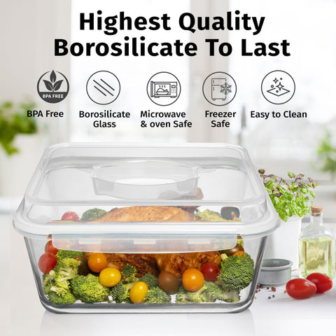 Razab glass container safe in fridge, freezer, and microwave.