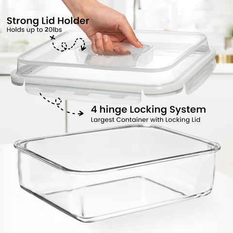 Razab silicone-sealed leakproof lid on Razab glass container for secure storage.