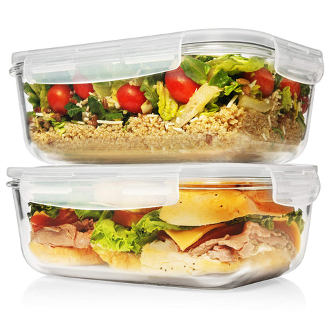 Razab two-container set with locking lids for meal prep.