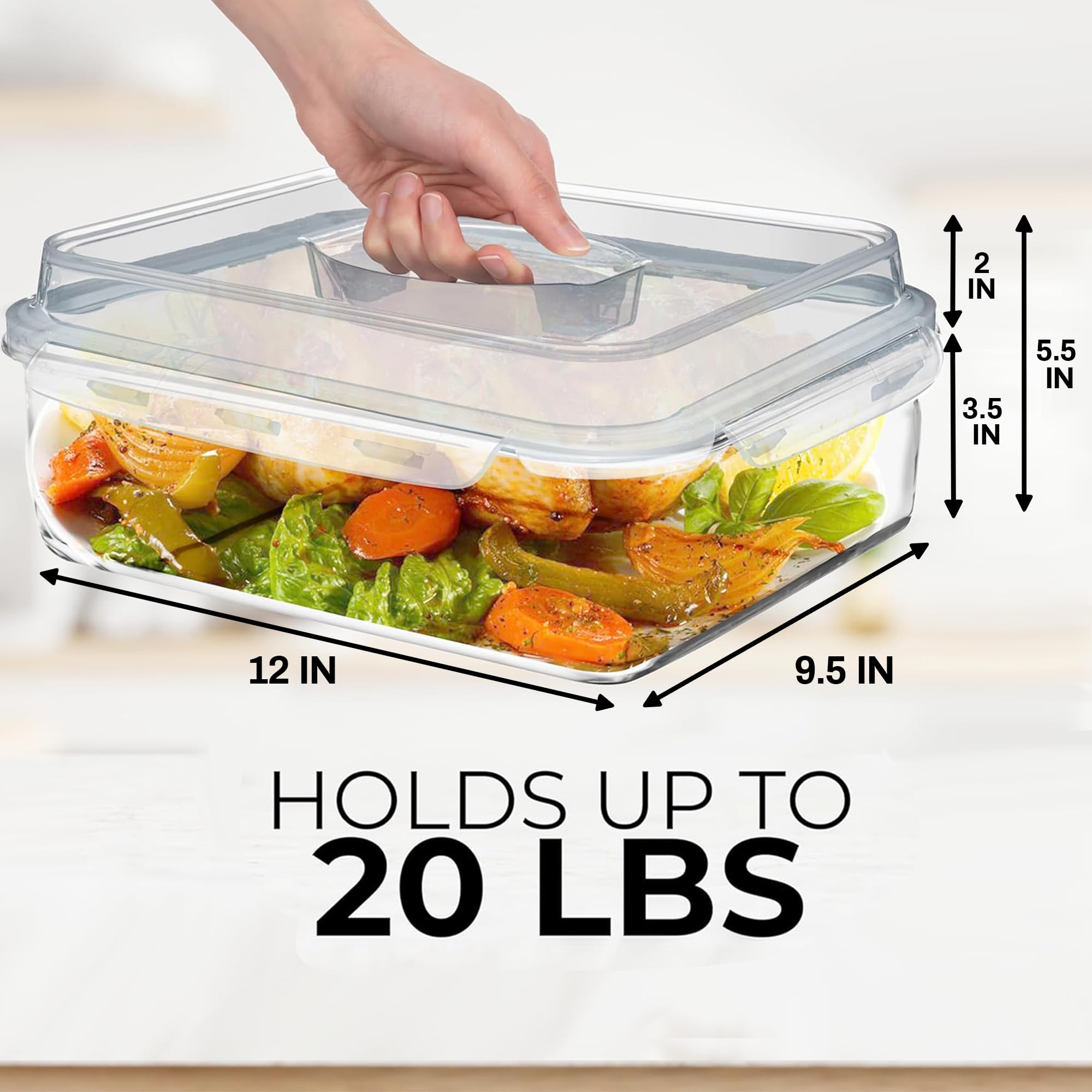Razab square borosilicate glass bakeware offering clear visibility and durability.