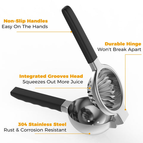 RCMo squeezer bowl detail displaying optimal capacity for citrus juice