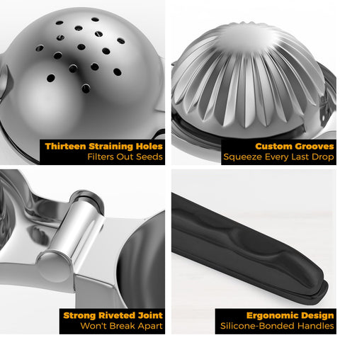 RCMo squeezer reinforced hinges for long-lasting leverage during presses