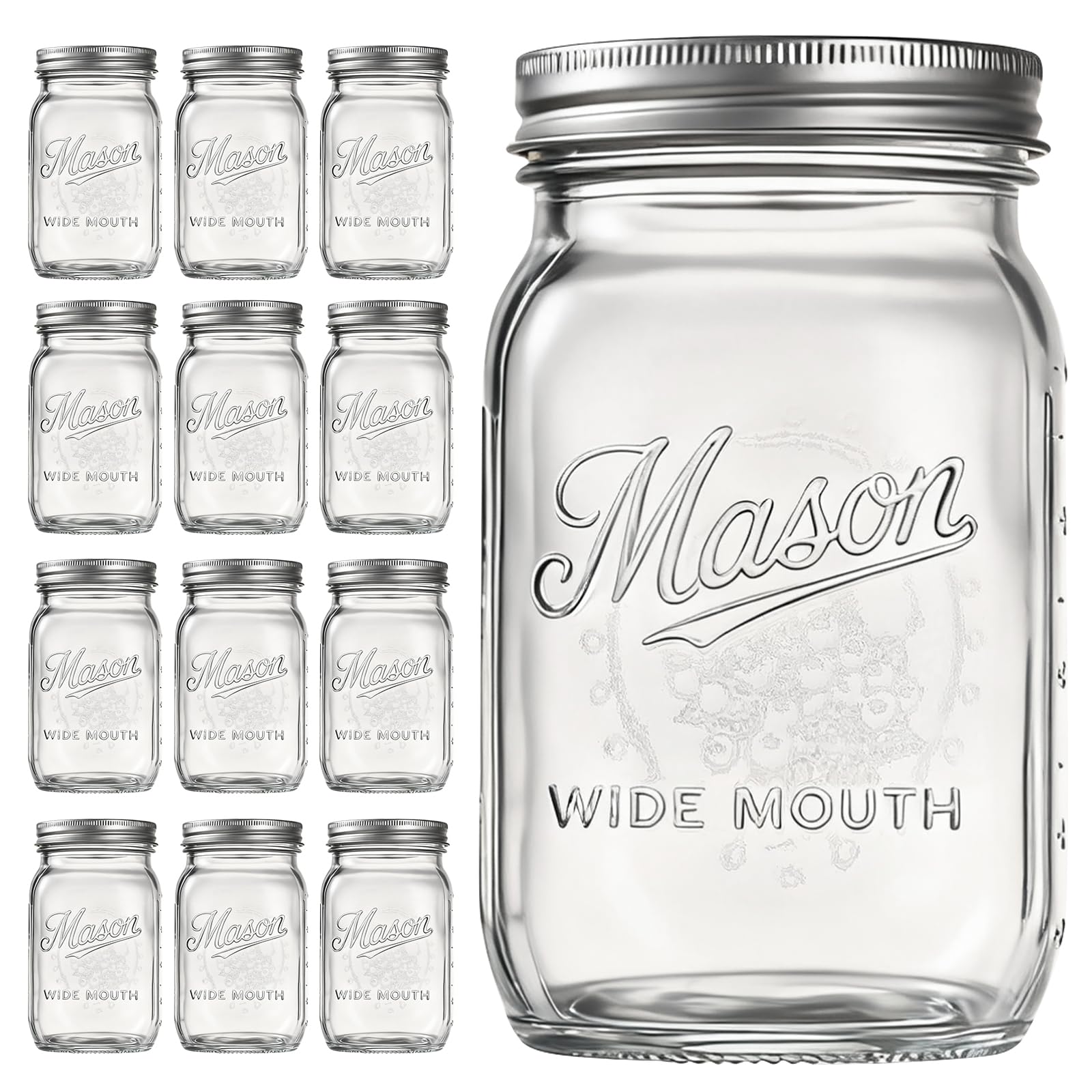 Rcoeuph Mason jar 32oz versatile kitchen storage and decor.