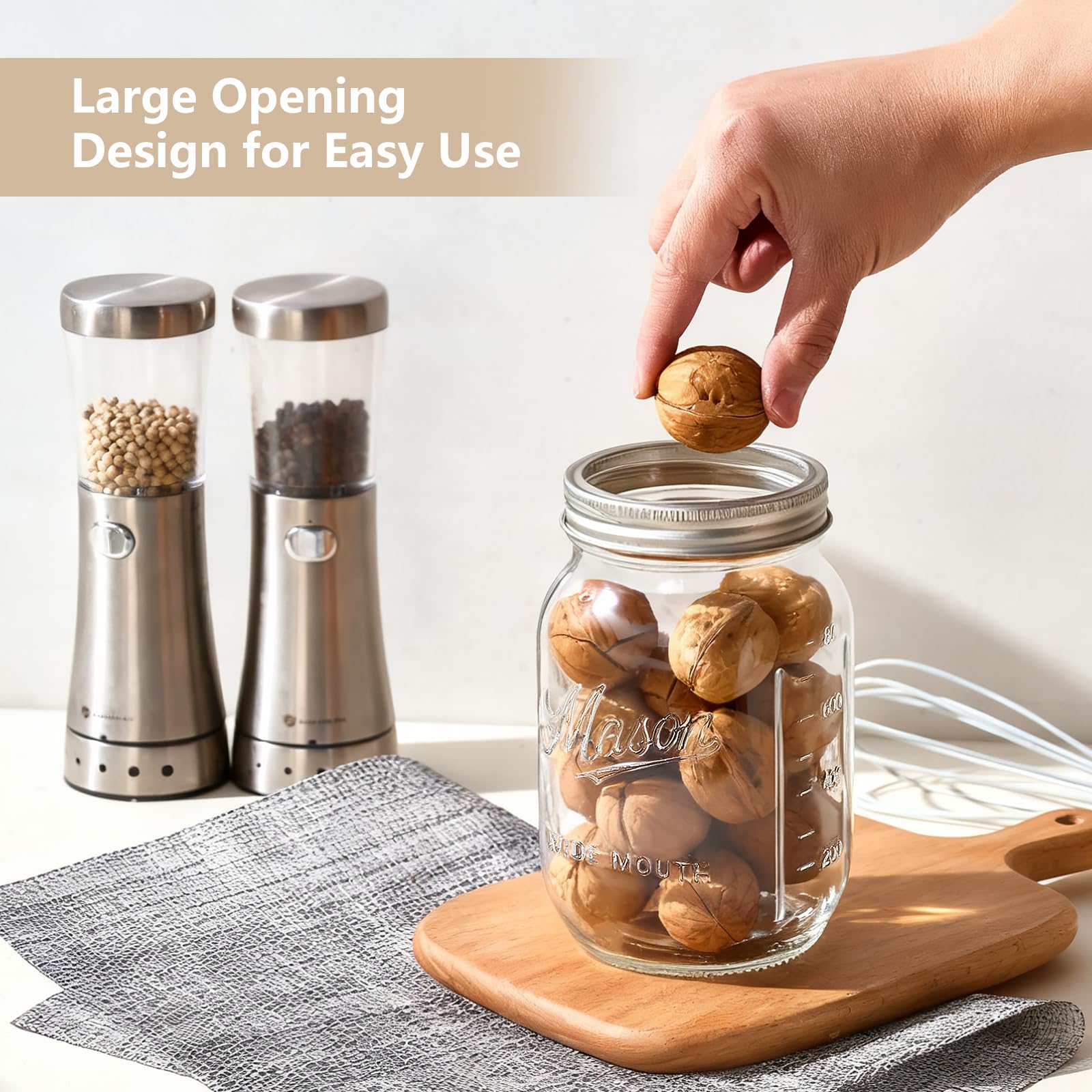 Rcoeuph Mason jar 32oz great for pickling and fermentation experiments.