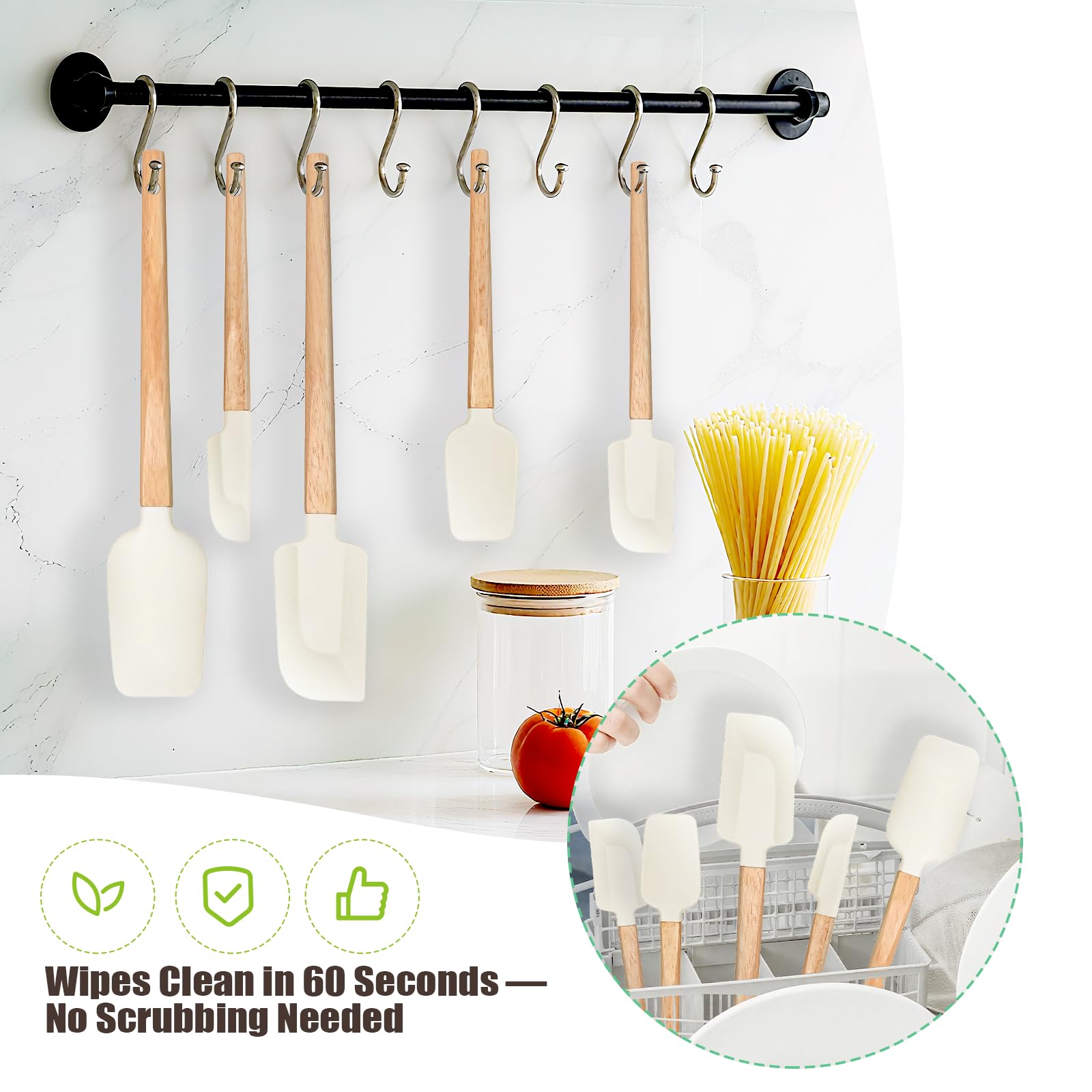 Rctiotuw non-stick friendly spatula surfaces protect non-stick cookware
