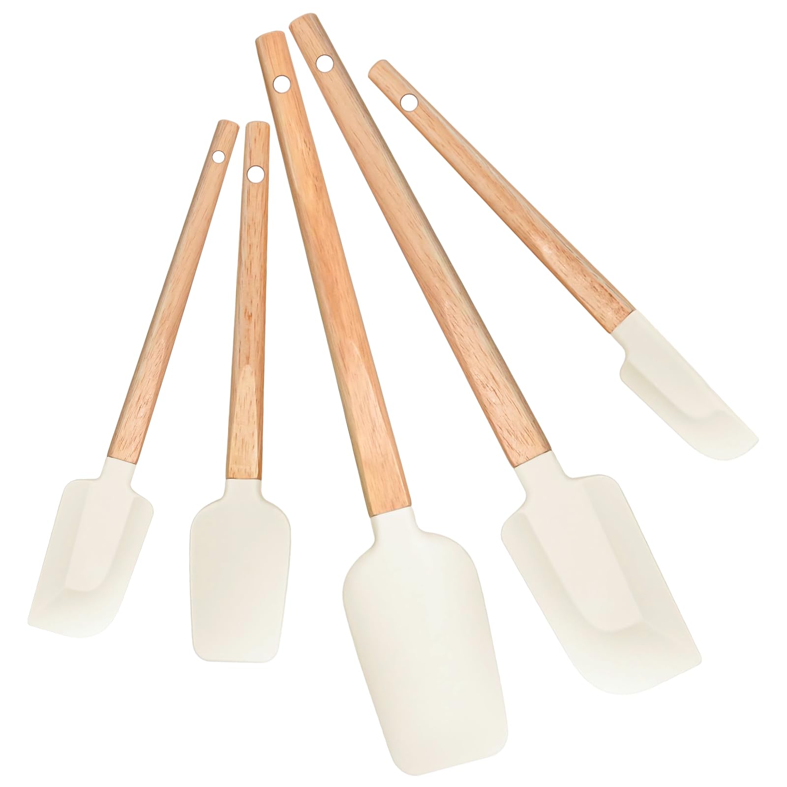 Rctiotuw spatula set cream white packshot showcases versatile 5-piece collection