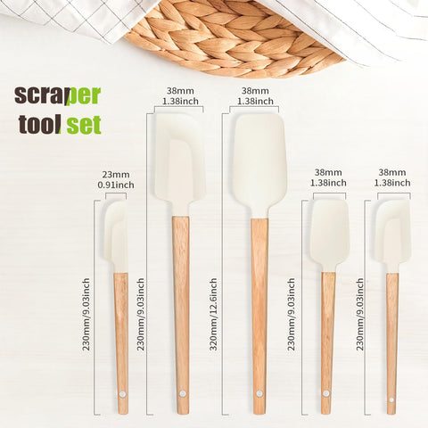 Rctiotuw spatula wood handle closeup shows comfortable grip and premium feel