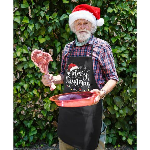 Rcvlauf Christmas apron in a bustling kitchen ready for holiday baking.