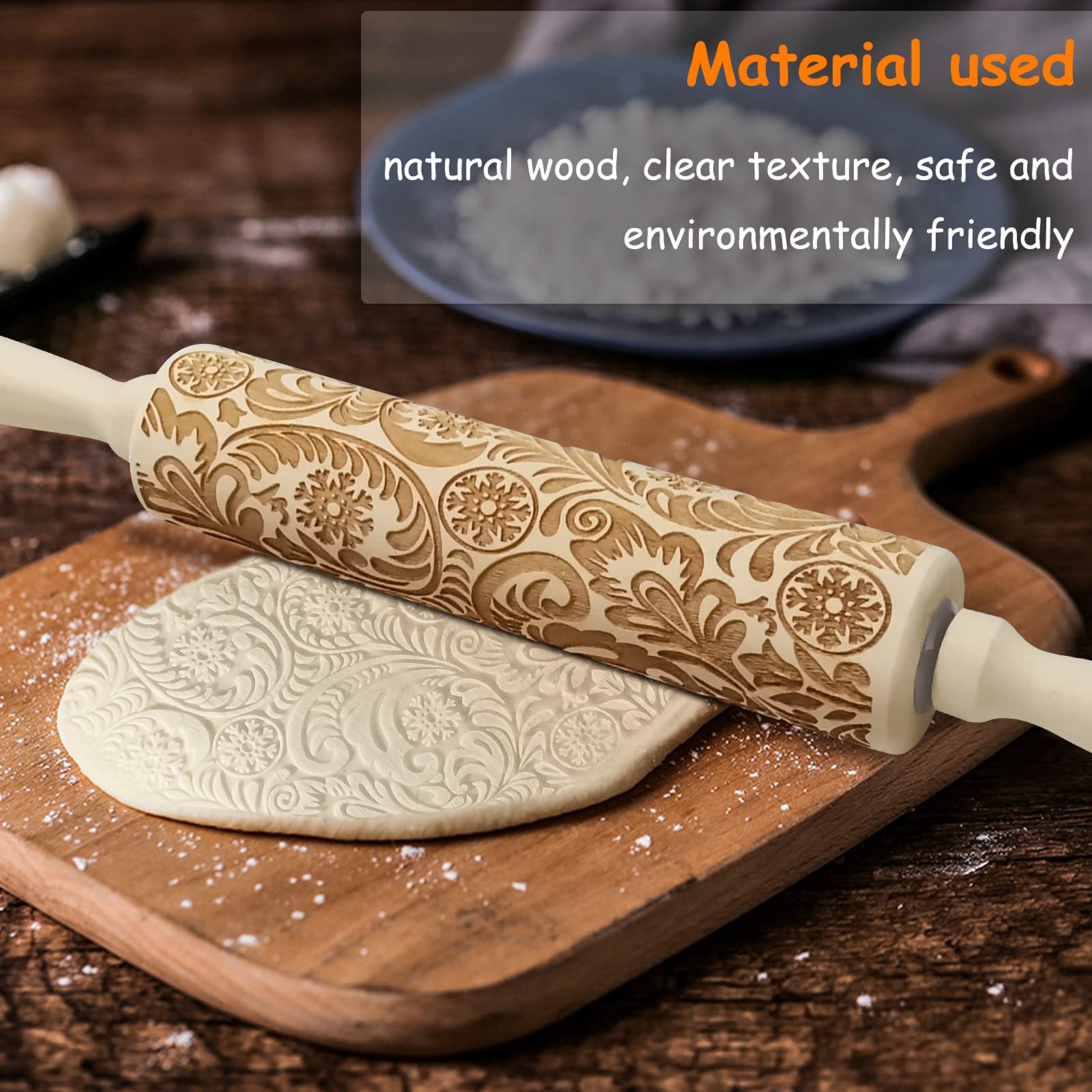 RDGDFONG beech rolling pin ideal for pastry and pasta dough