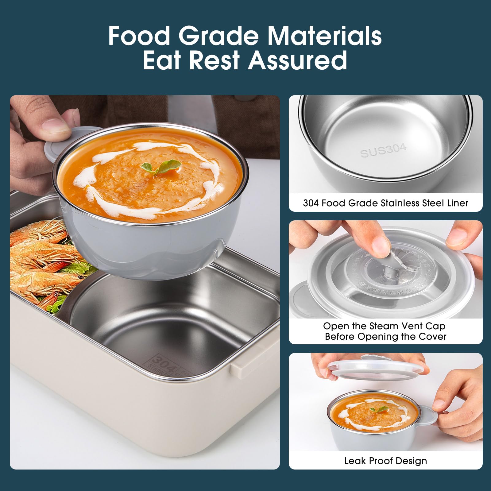Reabulun bento box includes a stainless soup bowl for hot soups