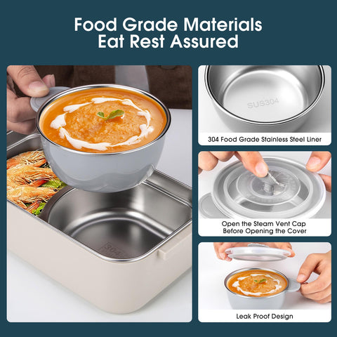 Reabulun bento box includes a stainless soup bowl for hot soups