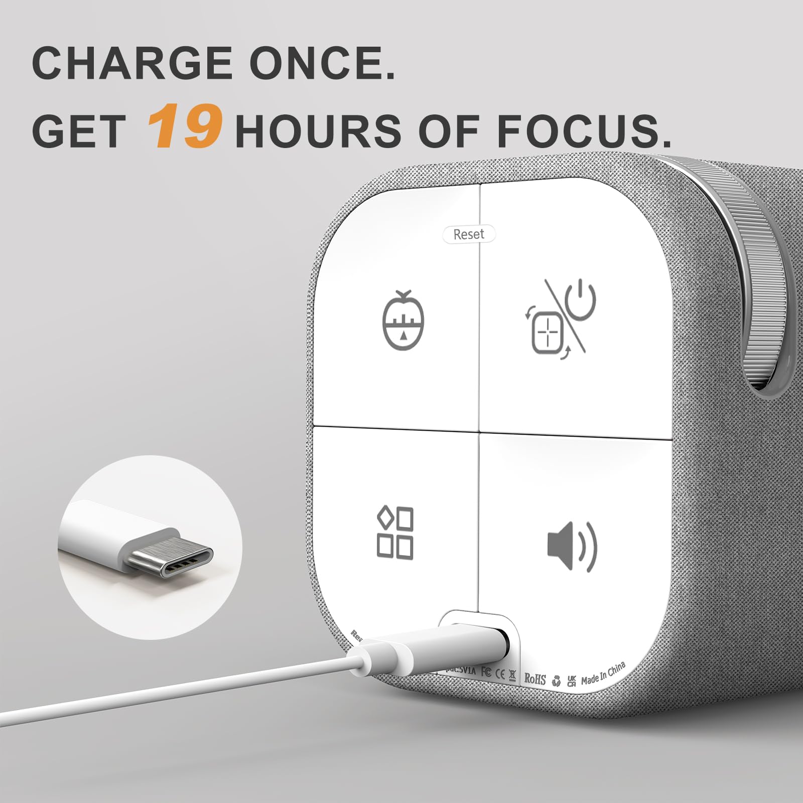 REACHER timer cube packaging and setup instructions