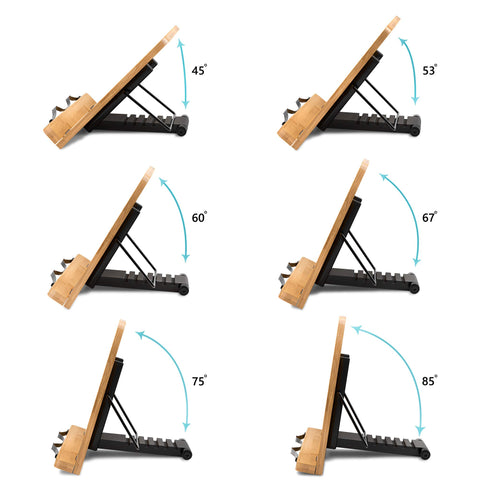 READAEER bamboo book stand tabletop use for kitchen or office.