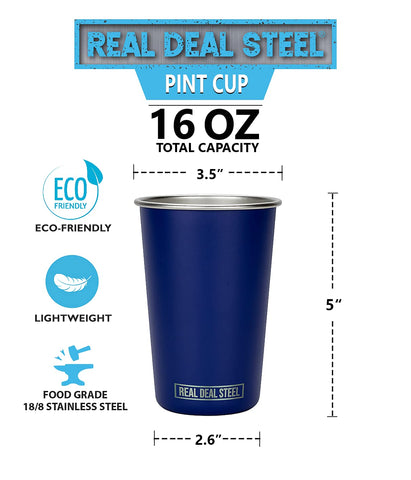 Real Deal Steel camping and boating ready stackable glasses for outdoor use