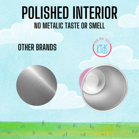 BPA-free Real Deal Steel cup ensures safe beverage sips.