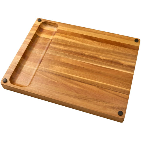 Real Life Living acacia cutting board 17x13 inches on a kitchen counter for spacious chopping