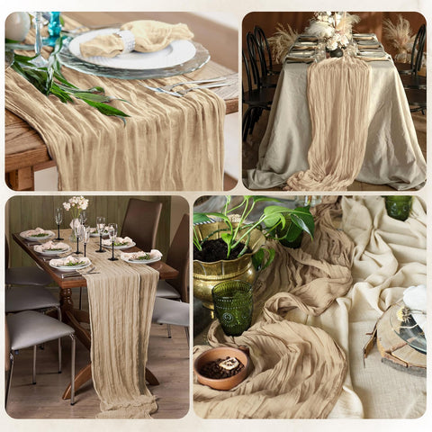 RealBox beige cheesecloth runner for curtains and shelves styling