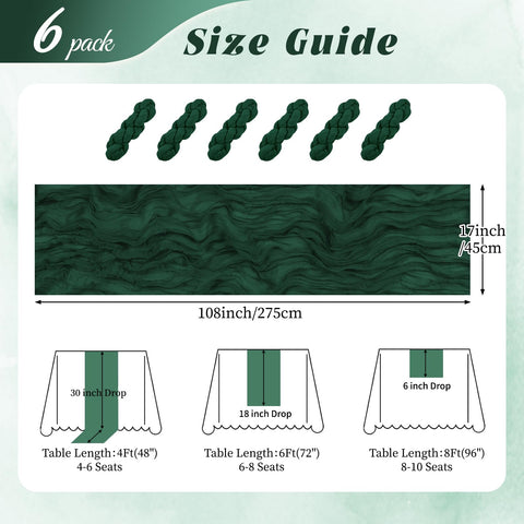 RealBox emerald green cheesecloth table runner used as wedding backdrop decor