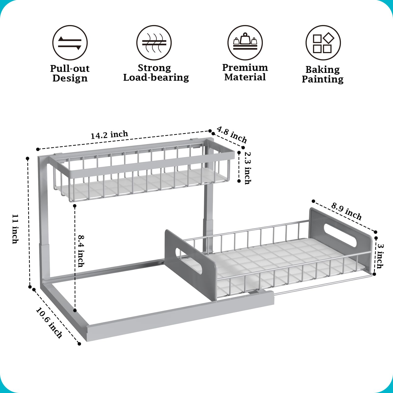 REALINN sliding under-sink drawer storage for easy item access.