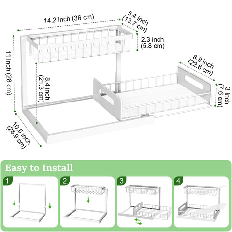 REALINN two-tier sink storage keeps tall bottles organized and easy to grab.