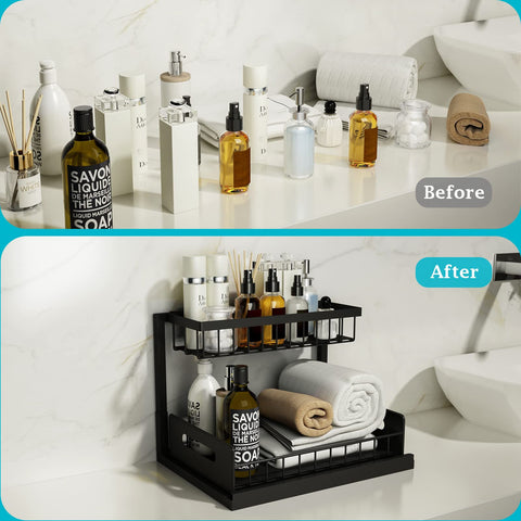 Realinn baking paint finish resists rust and keeps a sleek look under the sink.