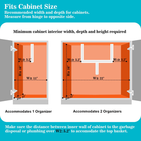 REALINN bottom basket height fits bottles up to eight inches.