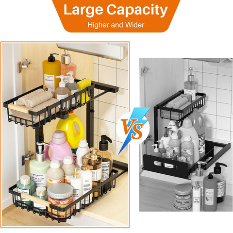 REALINN bottom drawer stores tall bottles for max space.