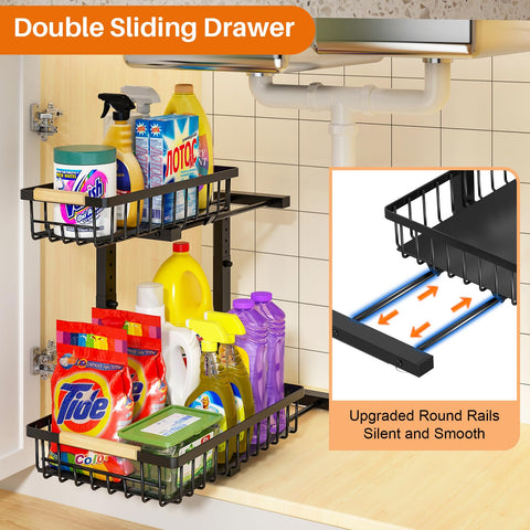 REALINN height-adjustable unit adapts to cabinet heights and items.