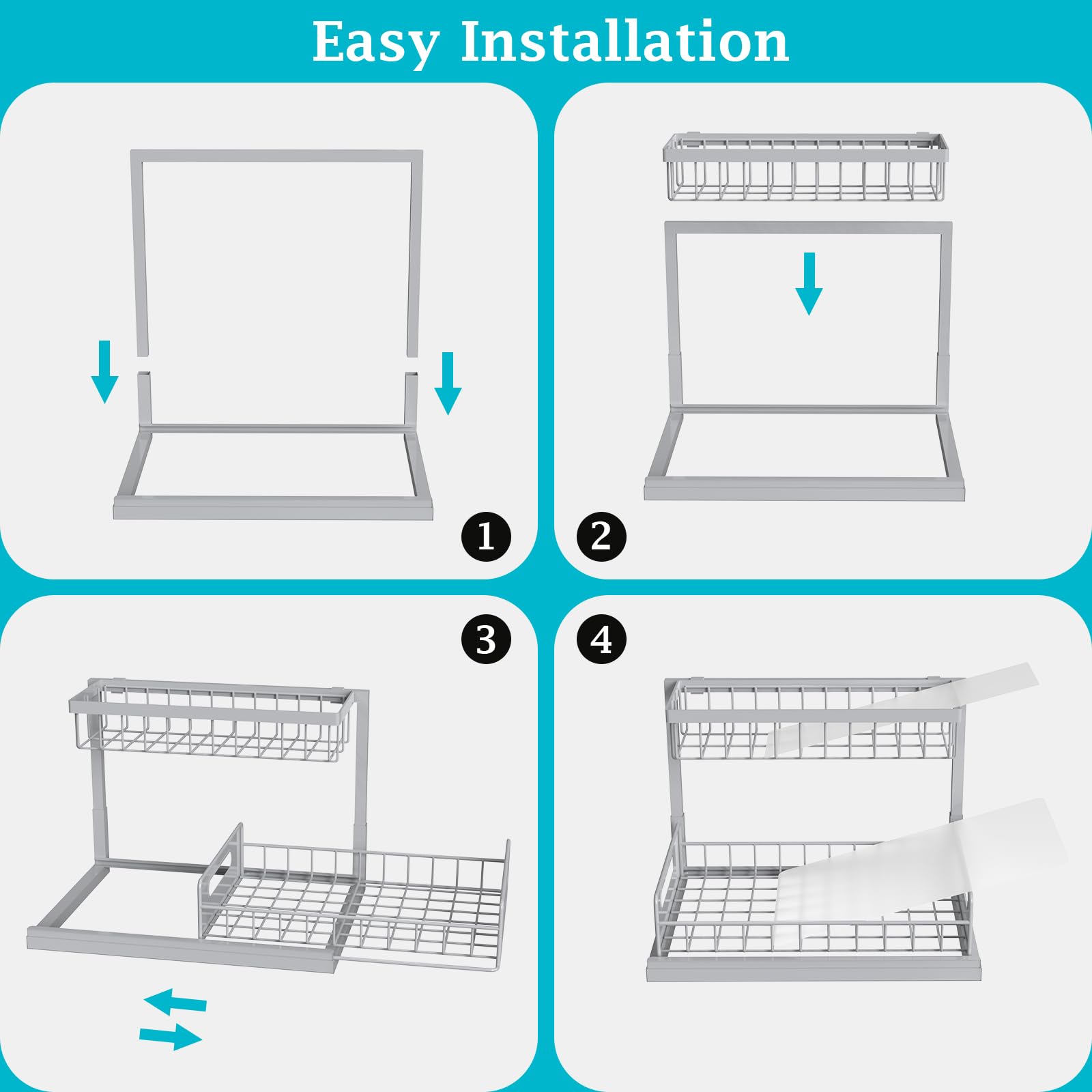 REALINN multi-purpose storage for kitchen, bathroom, or laundry organization.