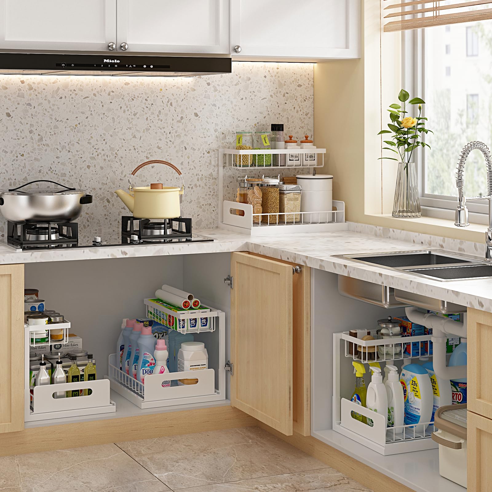 REALINN versatile storage for bathroom, kitchen, or laundry items.