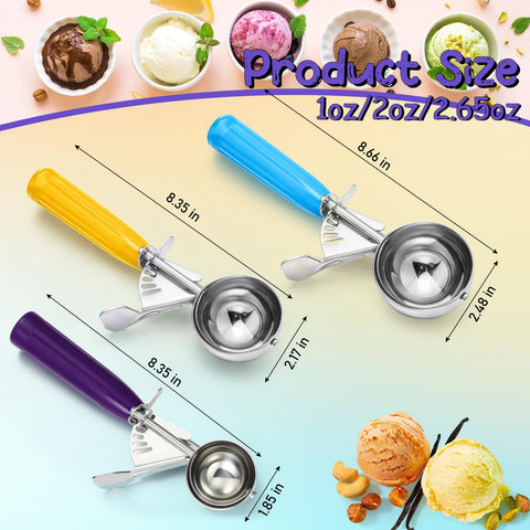 Reallnaive three-piece set provides 1oz, 2oz, and 2.65oz portions for cookie dough.