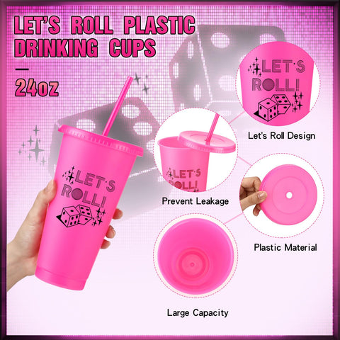 Reallnaive bunco cup with lid and straw in black for versatile use.