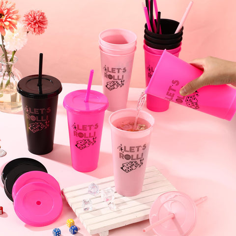 Reallnaive dice-graphics tumbler highlighting game night vibes and easy ID.