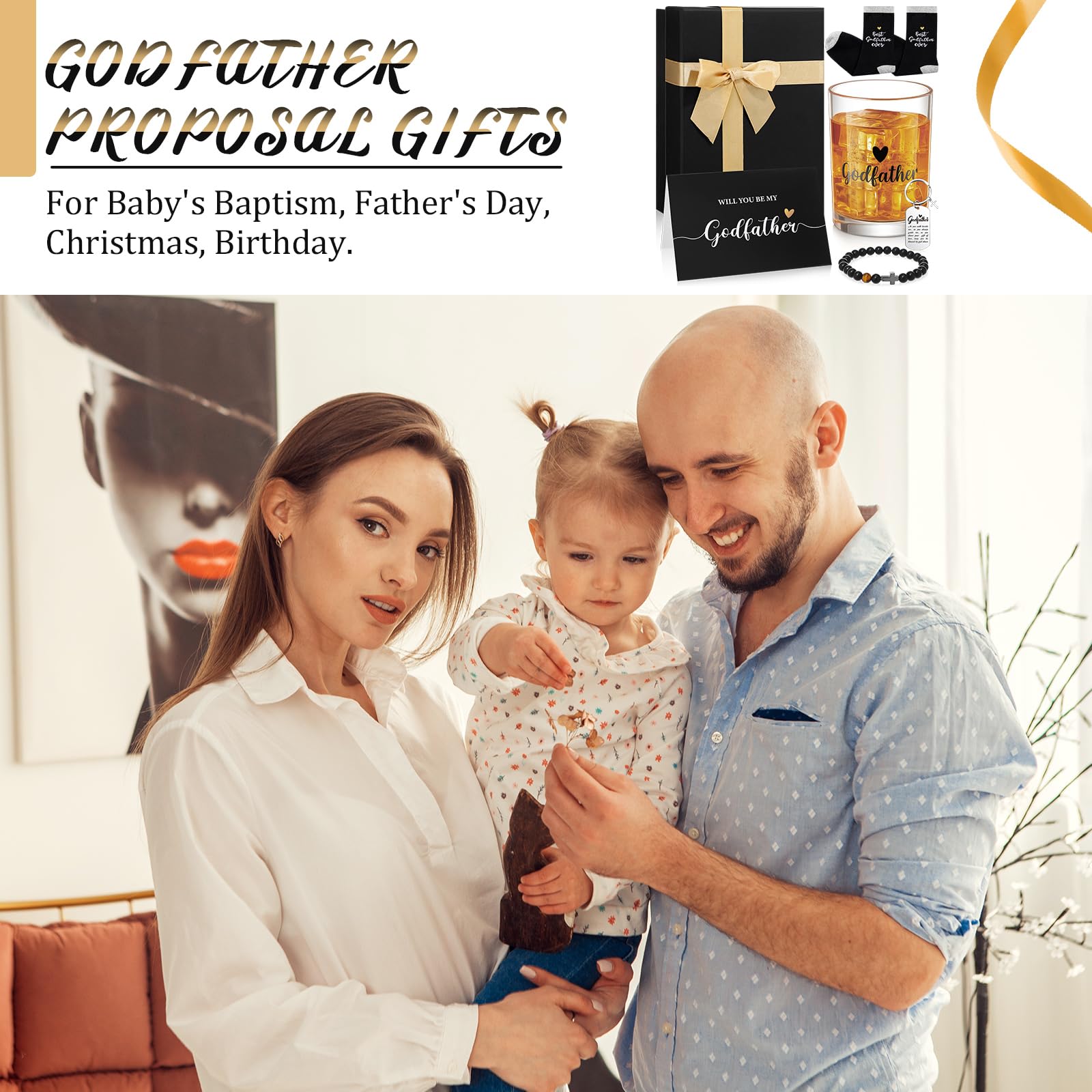 Reallnaive godfather keychain—durable accessory to commemorate your gift.