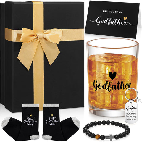 Reallnaive godfather wine glass—elegant keepsake for heartfelt proposal moments.