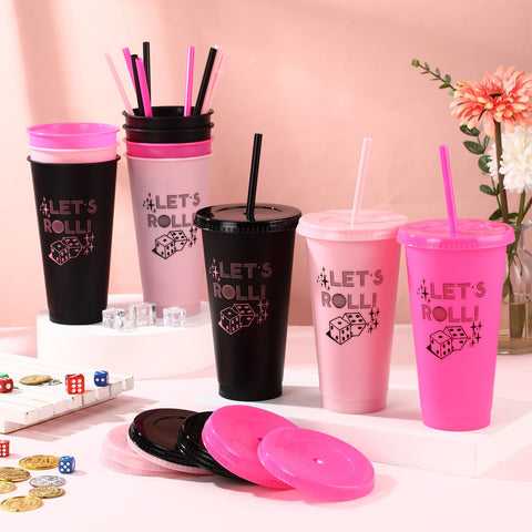 Reallnaive let's-roll-text tumbler designed for lively Bunco celebrations.